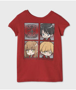 Girls&#39; Harry Potter S/S Red Cartoon-Like Graphic T-Shirt Sz XS (4/5) NWT - £7.00 GBP