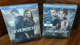 Divergent + Insurgent Steelbooks (Blu-ray+DVD+Digital) NEW-Free Box Shipping! - £32.17 GBP