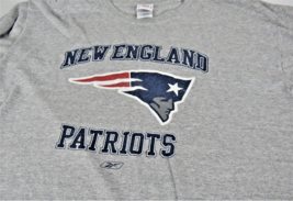 New England Patriots T-Shirt Large Gray Cotton / Polyester Blend NFL Football - £9.99 GBP