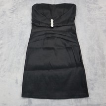 Fe Dress Womens M Black Junior Sleeveless Rhinestone Satin Bra Pads Sweetheart - £20.22 GBP