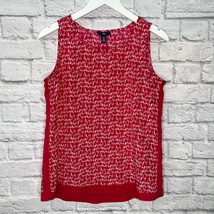 Gap Sleeveless Tunic Tank Top Size S Raspberry Red Geo Print  - £15.59 GBP