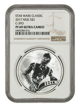 Niue: 2017 Star Wars C-3PO $2 NGC Proof 69 UCAM (With Box and COA) - £144.16 GBP