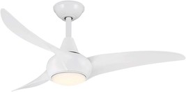 White-Finished Minka-Aire F845-Wh Light Wave 44&quot; Ceiling Fan With Remote... - £274.36 GBP