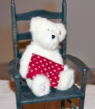 Boyds Bears White Plush Bear Holding Red Polka Heart Envelope - £12.41 GBP