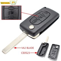 3 Buttons Car Flip Remote Key Case Cover  Fob For  C2 C3 C4 C5 C6 C8 VA2 Blade C - £33.65 GBP