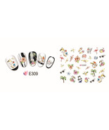 Nail Art 3D Decal Stickers Summer Paradise Flip Flops Flamingo Shell Tou... - $3.09