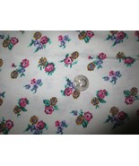 2892.  COLORFUL FLORAL on WHITE Stretchy COTTON KNIT FABRIC - 58&quot; x 1 3/... - £4.72 GBP