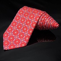 JoS. A. BANK Mens Necktie Luxury Silk Tie Red Navy Woven NWT $99.50 List - £32.01 GBP