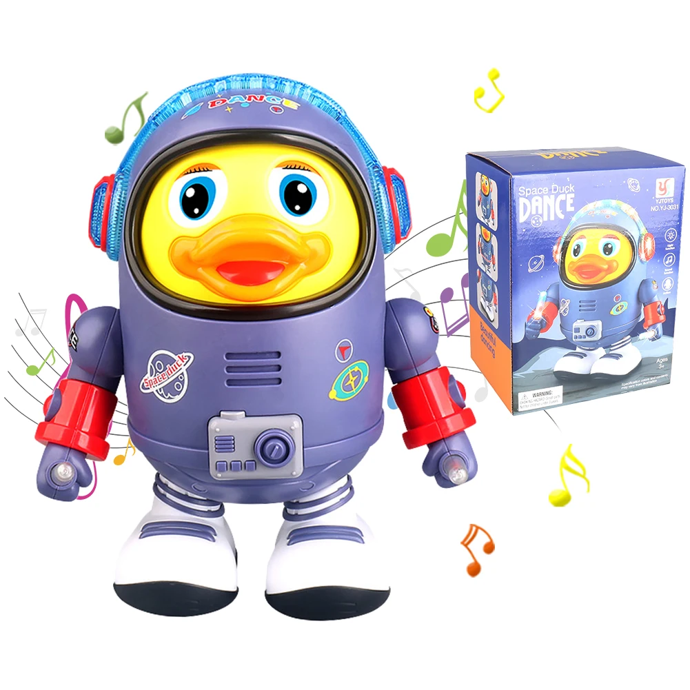 Electric Dancing Space Duck Movable with Music Light Early Education Duck Toys - £17.76 GBP