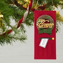 Hallmark 2019 This Home Believes Red Door w/ Christmas Wreath Keepsake Ornament - £15.74 GBP