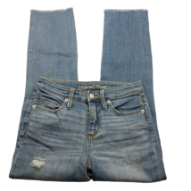Universal Thread High Rise Straight Crop Jeans 00/24 Medium Wash Raw Hem... - £29.46 GBP