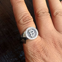 Cubic Zirconia Men&#39;s Bitcoin Classic Wedding Engagement Ring 925 Silver Jewelry - £79.12 GBP