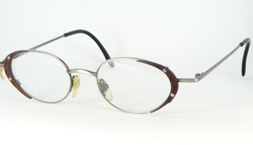 EYE-TEC Mod 33 Col 02 ANTIQUE SILVER /BROWN EYEGLASSES GLASSES FRAME 45-... - $76.55