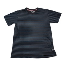 Volcom Shirt Mens L Black Short Sleeve Striped V Neck Slim Fit Pullover Top - £12.29 GBP