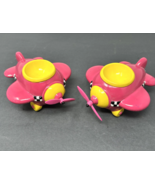 *RARE* Department 56 Snow Village Pink/Yellow Propeller Plane Set of Two... - €65,08 EUR