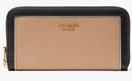 NWB Kate Spade Morgan Beige Black Continental Wallet K8955 $198 Dust Bag FS - £77.86 GBP