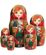 G.Debrekht Russia Nested Dolls Santa Workshop 5 Nest Doll 6.5 in. - $2,979.14 MXN
