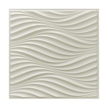 Dundee Deco GRAZTP10025501 Off White Faux Waves PVC 3D Wall Panel, 2 ft X 2 ft ( - £7.70 GBP+
