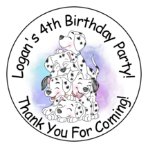 12 Personalized 101 Dalmations Birthday Party Stickers Favors Labels 2.5&quot; Custom - £9.37 GBP