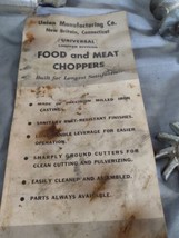 Vintage Universal Swing Apart Food & Meat Chopper #72 Crank Grinder User Instruc - $37.39
