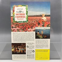 Vintage Magazine Ad Print Design Advertising Southern California Tourism - $12.86