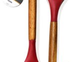 2 Craft Kitchen Classic Collection Wood Handle Red Spoon Silicone Heat R... - $29.99