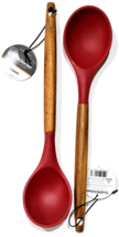 2 Craft Kitchen Classic Collection Wood Handle Red Spoon Silicone Heat R... - $29.99