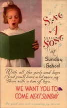 Sunday School Reminder POSTCARD-SING A Song At Sunday SCHOOL-COME Next SUN.bkc2- - £3.51 GBP