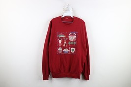 Vtg 90s Streetwear Womens Large Distressed Country Farmhouse Apple Sweat... - $29.65