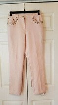 Ruby Rd Light Pink Metallic Beaded Trouser Pants Women&#39;s Size 6 (New) - £11.80 GBP