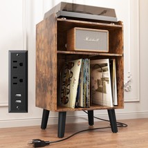 Record Player Stand, Brown Vinyl Turntable Stand With Record Storage, Us... - $116.98