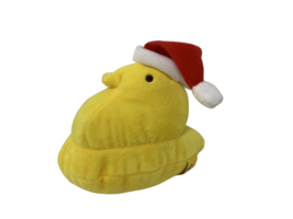 Peeps plush beanbag yellow Easter chick chicken in red Christmas Santa hat MTY - £5.45 GBP