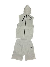 Rock Revival Sleeveless Hoodie Sweatshirt Vest And Shorts Set White Blac... - £75.06 GBP