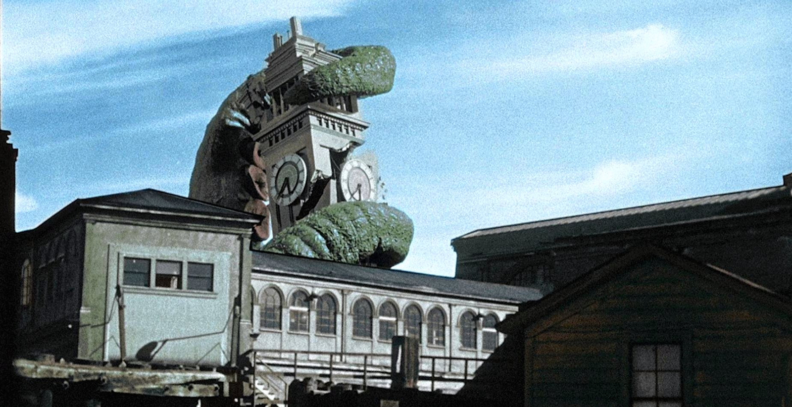 1955s IT CAME FROM BENEATH THE SEA giant octopus crushes clock tower col... - $3.59