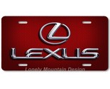 Lexus Logo Inspired Art Gray on Red Hex FLAT Aluminum Novelty License Ta... - $17.99
