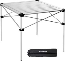 KingCamp KC3961_Silver Camping Table, 27.5&quot;×27.5&quot;×27.1&quot; - £71.55 GBP