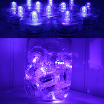 Set of 24 PURPLE LED Submersible Waterproof Floral Decor Wedding centerp... - £29.02 GBP