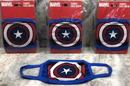 3ea Captain America Marvel Fabric Face Masks Kids Ages 4 &amp; Up-BRAND NEW-SHIP24HR - £7.86 GBP