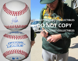 AJ Puk Oakland Athletics A&#39;s signed autographed baseball COA exact proof - £62.27 GBP