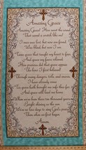 23.5&quot; X 44&quot; Panel Amazing Grace Song Lyrics Faith Cotton Fabric Panel D7... - $12.95