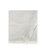 Sferra Glima Silver Throw Blanket Fringed Lightweight Soft 51&quot;x 70&quot; Ital... - £73.53 GBP