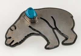Rare! Hopi Weaver Selina Sterling & Turquoise Bear pendant 55 mm Wide - $5,893.24 MXN Rare! Hopi Weaver Selina Sterling & Turquoise Bear pendant 55 mm Wide - $5,893.24 MXN