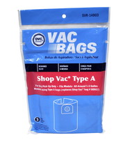 DVC Vacuum Bags Designed To Fit Shop Vac Type A Wet Dry Vacuums - £6.22 GBP