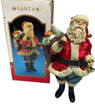 Kurt Adler Santas World 10&quot; Paper Mache Old World Santa Original Box J625 Sack - £25.17 GBP