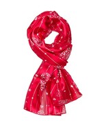 NEW WOMEN&#39;S VALENTINE DAY LOVE HEART LOVERS THEMED SATIN STRIPE SCARF 13... - €12,85 EUR