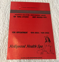 Hollywood Health Spa Langley Park Maryland MD Girl Lingerie Matchbook Cover - $4.21