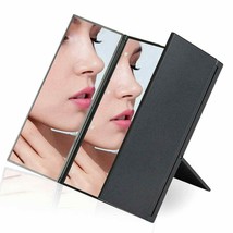 Makeup Vanity Mirror with 8 Led Lights,9 Inch Tri-Fold Portable Small LED Compac - £12.65 GBP