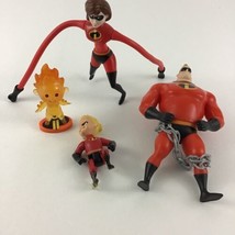 Disney Pixar The Incredibles Figure Topper Lot Fire Baby Jack Jack Elasti-Girl - £16.99 GBP