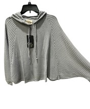 Chaser Hoodie Sage Green Grey Waffle Shimmer Medium NEW NWT - $19.79