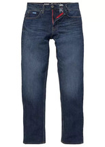 Alfie &amp; Kickin Coupe Ample Droit Jeans en Bleu Foncé W36 L32 (fm3-14) - £36.17 GBP